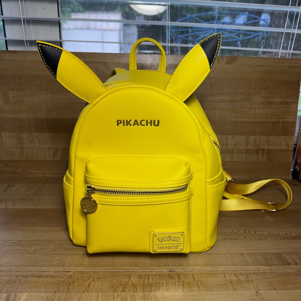 Loungefly Pokemon Pikachu Mini Backpack Yellow Faux Leather 3D Ears